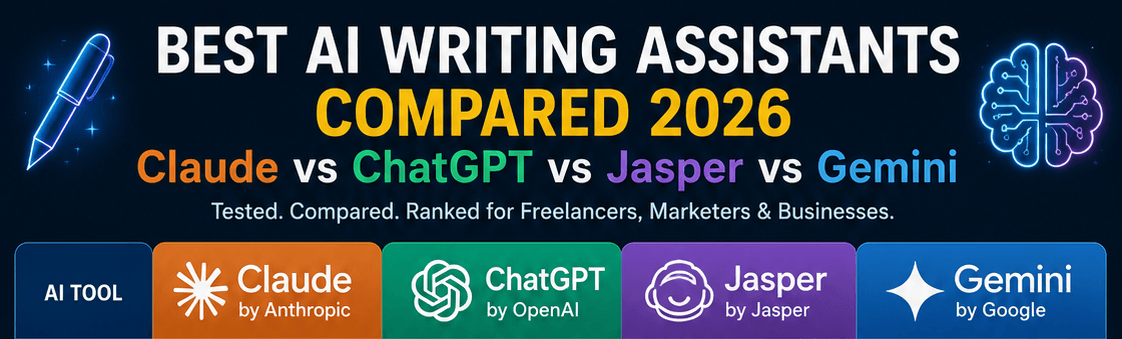 Best AI Writing Assistants Compared 2026: Claude vs ChatGPT vs Jasper vs Gemini
